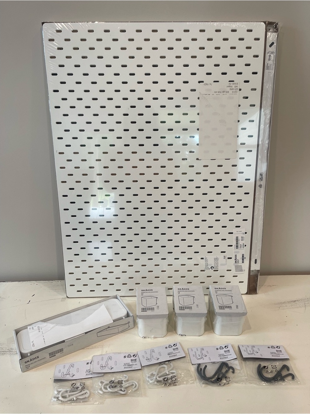 IKEA White SKÅDIS Perforated Wall Panel Organizer